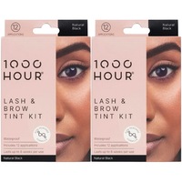 1000 Hour Plant Extract Eyelash & Brow Dye Kit Natural Black 2x Value Pack
