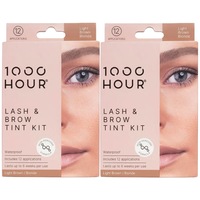 1000 Hour Plant Extract Eyelash & Brow Dye Kit Natural Light Brown 2x Value Pack