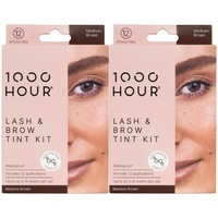 1000 Hour Plant Extract Eyelash & Brow Dye Kit Natural Medium Brown 2x Value Pack