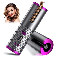 USB Rechargeable Cordless Auto-Rotating Ceramic Portable Womens Hair Curler