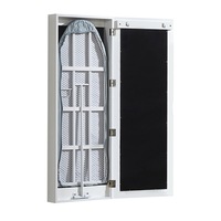 Cadi Wall Mounted Hide Away Ironing Board Cabinet with Mirror White