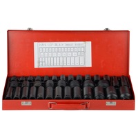 35pcs 1/2" Drive Deep Impact Socket Tool Set Metric Garage Workshop Tools 8-32MM