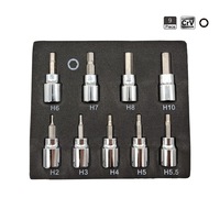 9 pcs Allen Key Hex Bit Socket H2 H3 H4 H5 H5.5 H6 H7 H8 H10 Chrome Vanadium Steel 3/8"