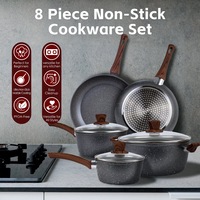 5Pieces Non-Stick Marble Coating Saucepan/Casserole/Fry Pan Cookware Set