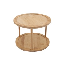Bamboo Lazy Susan Turntable 2 Tiers