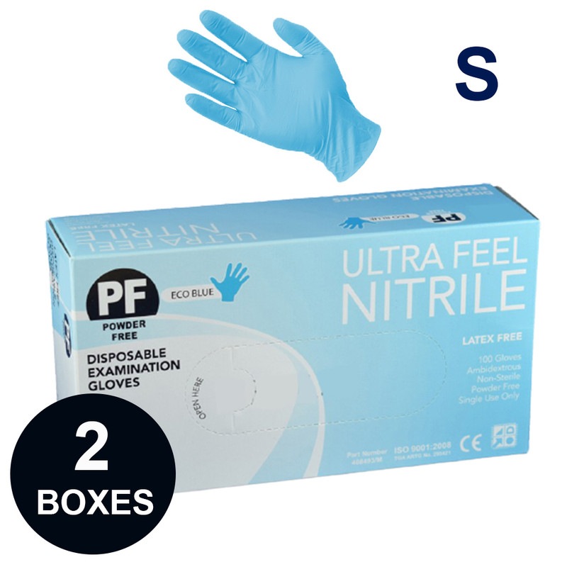 200pcs Ultra Fresh Blue Nitrile Exam Gloves Latex Free, Powder Free, Healthcare, Medical, Aged care, Beauty, Food - Small Size  Australia