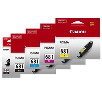 Genuine 5 Pack Canon PGI680/CLI681 High Yield Ink Cartridges [1BK+1C+1M+1Y+1BK681]