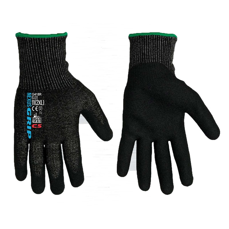 YSF Nexus GRIP C5, Cut 5/C Nitrile Sandy Finish Gloves - Medium  Australia