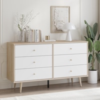 Adriana Chest of 6 Drawers Dresser Lowboy Scandinavian-style