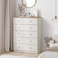 Harriet Chest of 5 drawers white Tallboy 