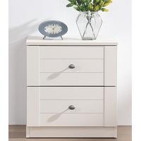 HARRIET Bedside Table Chest Of 2 Drawers White
