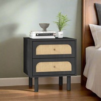 Elisa 2 Drawer Side Table Black Nightstands