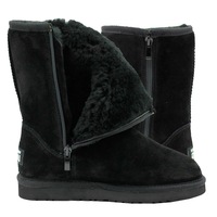 Waratah UGG Unisex Water Resistant Short Mid Zip Up Boot - Black