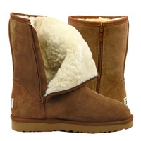 Waratah UGG Unisex Water Resistant Short Mid Zip Up Boot - Chestnut