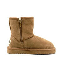 Waratah UGG Water Resistant Kids Short Zip Up Boot - Chestnut