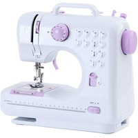 12 Stitches Double Thread Portable Electric Sewing Machine w/ Foot Pedal and LED Light