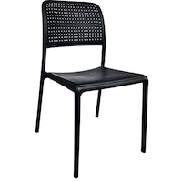 CafePro Bora Bristo Plastic Resin Chair, Polypropylene Easily Stackable, Matte Finish White and Black- 49cm(W) x 83cm(H) x 54cm(D)