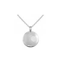 Sterling Silver Round Moon with Love Crater Necklace