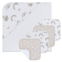 Living Textiles - 5-Piece Baby Bath Gift Set - Happy Sloth