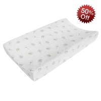 Living Textiles - Organic Muslin Change Pad Cover - Dandelion Grey