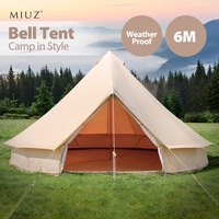 MIUZ Tent 6M 4-Season Bell Tent Waterproof Canvas Glamping Yurt Teepee Commercial Grade Belltent