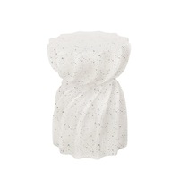 MIUZ Coffee Table Concrete Side Table 35 x 35 x 47.5cm Free Form Design Terrazzo White