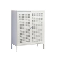 Vista 3 Tier Side Table Cabinet Storage Organizer Shelves Steel Kitchen Cupboard Sideboard Shelf