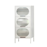 Vista 3 Tier Side Table Cabinet Storage Organizer Shelves Steel Kitchen Cupboard Sideboard Shelf