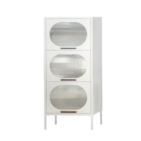 Vista 3 Tier Side Table Cabinet Storage Organizer Shelves Steel Kitchen Cupboard Sideboard Shelf