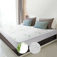 Luxury Bamboo/Terry Cotton Waterproof Mattress Protector Mattress Bed Cover Queen King Single Double