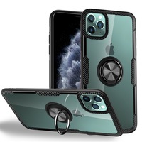 ZUSLAB iPhone 11 Pro Max Magnetic Kickstand Case 360 Rotatable Ring Holder Cover for Apple - Black
