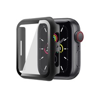 ZUSLAB Apple Watch 8 45mm Case, JX Hard PC Cover with Tempered Glass Screen Protector - Black