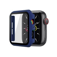 ZUSLAB Apple Watch Series 6 5 4 SE 44mm JX Hard PC Case with Tempered Glass Screen Protector - Sea Blue