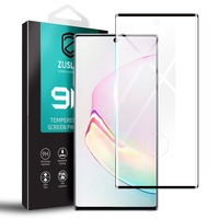 ZUSLAB Galaxy Note 10+ / Note 10 Plus Screen Protector Tempered Glass 9H Hardness for Samsung - Black