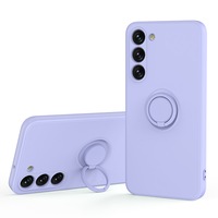 ZUSLAB Galaxy S23 Case Silicone Stand Case Magnetic Finger Ring Kickstand Bumper Protective Cover for Samsung (2023) - Purple