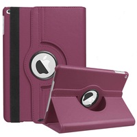ZUSLAB iPad Air 2 Case, PU Leather 360 Degree Rotating Protective Smart Stand Cover for Apple 2014 (9.7") - Purple