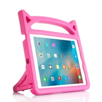 ZUSLAB Kids iPad Air 2 Case, Durable Shockproof Handle Stand Protective Cover for Apple 9.7" (2014) - Pink