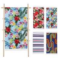 LINENOVA Cotton Beach Towel Swim Pool Towel- Water Absorbent,Ultra-Compact,Lightweight 86 x 163cm