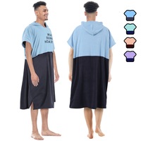 LINENOVA Beach Towel Changing Robe with Hood Poncho Robe Quick Dry Convenient For Beach Surfing Men Women