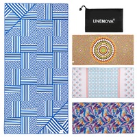 LINENOVA Double-sided Sand Free Beach Towel Microfiber Lightweight Ultra Soft Quick Dry Towels