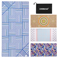 LINENOVA Double-sided Sand Free Beach Towel Microfiber Lightweight Ultra Soft Quick Dry Towels