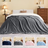 LINENOVA Sherpa Flannelette Fleece Throw Blanket Warm Soft Fuzzy Blankets For Winter Sofa,Bedroom,Camping,Travel