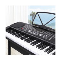 Elite 61 Keys Electronic Piano Keyboard Music LED Electric Holder Stand Adaptor in black