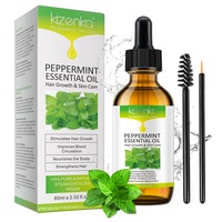 Kizenka 100% Pure Peppermint Essential Oil Hair Loss Treatment Hair Growth Skin Care Kit Regrow Dry Scalp Natural Organic Blood Circulation 60 ml