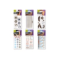 tattot - PRICE FOR 6 ASSORTED TEMPORARY TEMPORARY TATTOO METALLIC SYMBOL