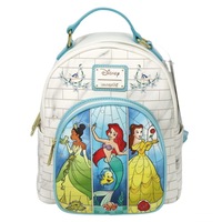 Loungefly Disney Princess Stained Glass Mini Backpack Ariel Belle Tiana