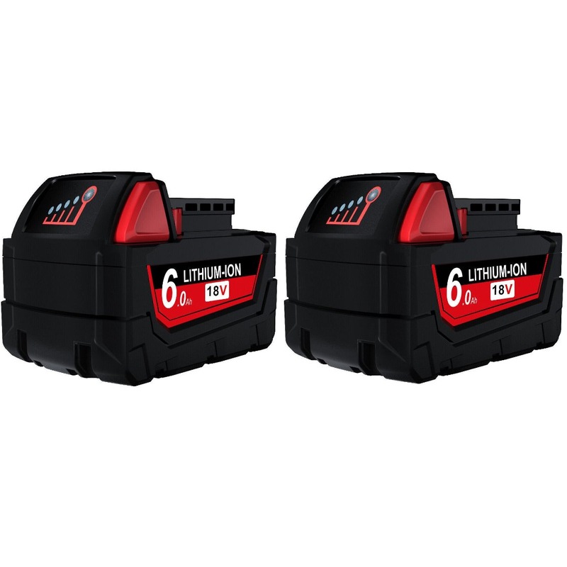 [2 Pack] Tavice Milwaukee M18 Compatible 18V 6.0Ah Lithium XC Battery - Replaces 48-11-1840 48-11-1860 Extended Battery Mate Australia