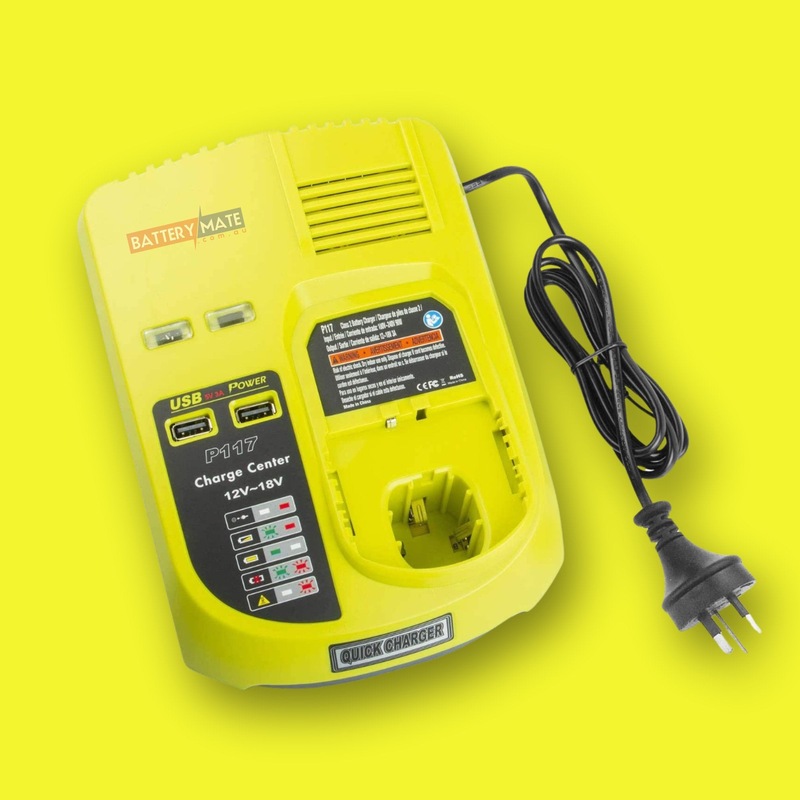 Ryobi One Plus 18v Charger Replacement - 18V-12V Dual Chemistry IntelliPort P117 Compatible Battery Mate Australia