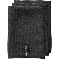 Pack of 3 Ladelle Microfibre Dishcloth 35cm x 35cm in Black