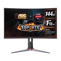 AOC 27' Curved QHD ,VA Curved 1000R, Free-Sync Premium, 0.5ms, 240Hz, HDR Ready, Gaming Monitor